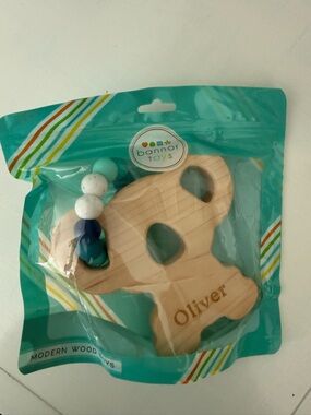 Bannor Toys Personalized Wooden Koala Baby Grasping with Teething Beads